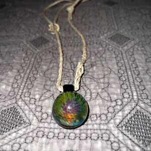 handmade glass flower pendant